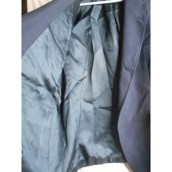 VTG Cross Winsor Mens Navy Blue Sport Coat 2 Button Front Long Sleeve Size 46PS - Picture 3 of 7